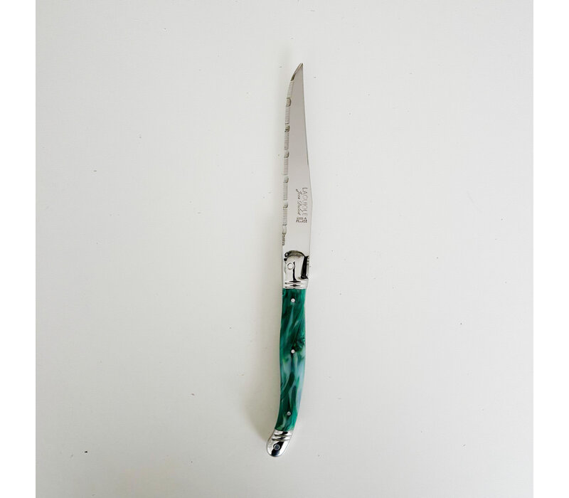 Laguiole 6 Classic Steakmesser Grüner Marmor in Holzbox