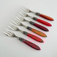 Murano Fourchettes à Gâteau – 'Volcano Mix' (Lot de 6) | Fourchettes élégantes pour dessert, gâteau ou entrée