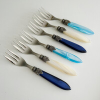 Murano Fourchettes à Gâteau – 'Sea Mix' (Lot de 6) | Fourchettes élégantes pour dessert, gâteau ou entrée