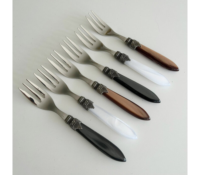 Murano Set of 6 Cake Forks 'Classic' Mix