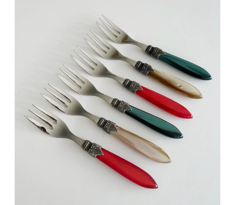 Murano Set of 6 Cake Forks 'Christmas' Mix