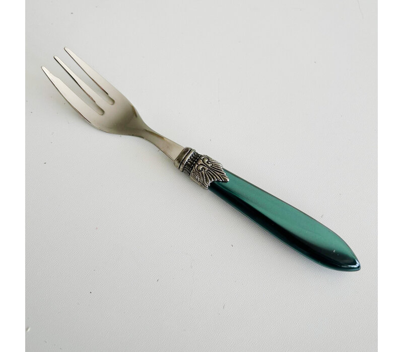Murano Cake Fork Dark Green