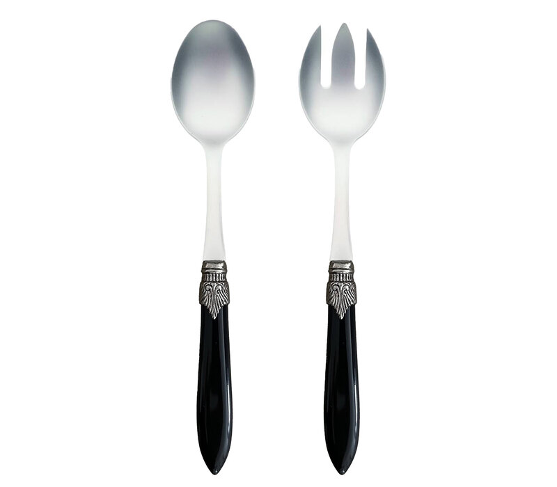Murano Couverts à Salade 2 pièces Noir