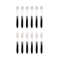 Murano 12-teiliges Fischbesteck Schwarz