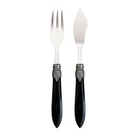 Murano Couverts à Poisson 12 pièces Noir