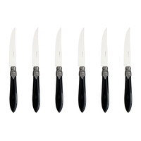 Murano 6 Steak Knives Black in Box