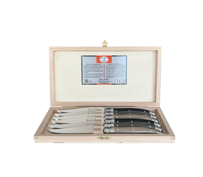 Laguiole 6 Classique Couteaux à Steak 'Moka' en Coffret en Bois