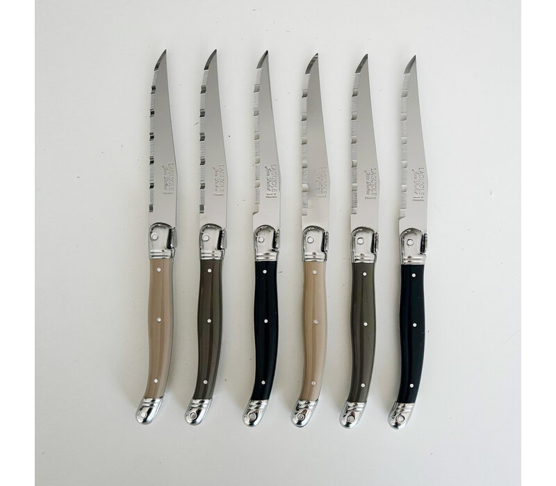 Laguiole Classic 6 Steakmessen 'Mokka' in Kistje