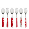 Kom Amsterdam Multi Colour 6 Small Spoons Mix Red