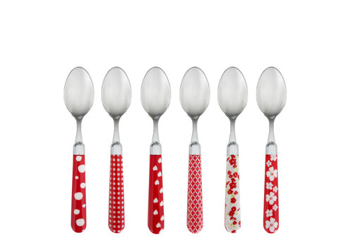 Kom Amsterdam Multi Colour 6 Petites Cuillères Mix Rouge
