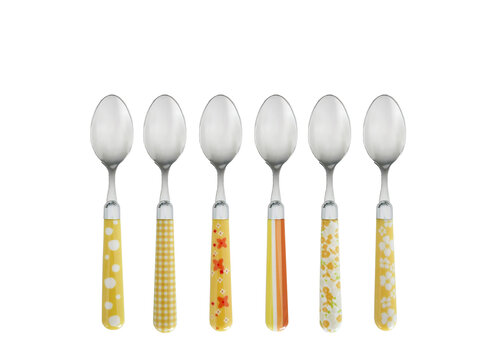 Kom Amsterdam Multi Colour 6 Petites Cuillères Mix Jaune