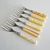Kom Amsterdam Multi Colour 6 Fourchettes à Gâteau Mix Jaune