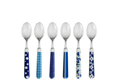 Kom Amsterdam Multi Colour 6 Petites Cuillères Mix Bleu