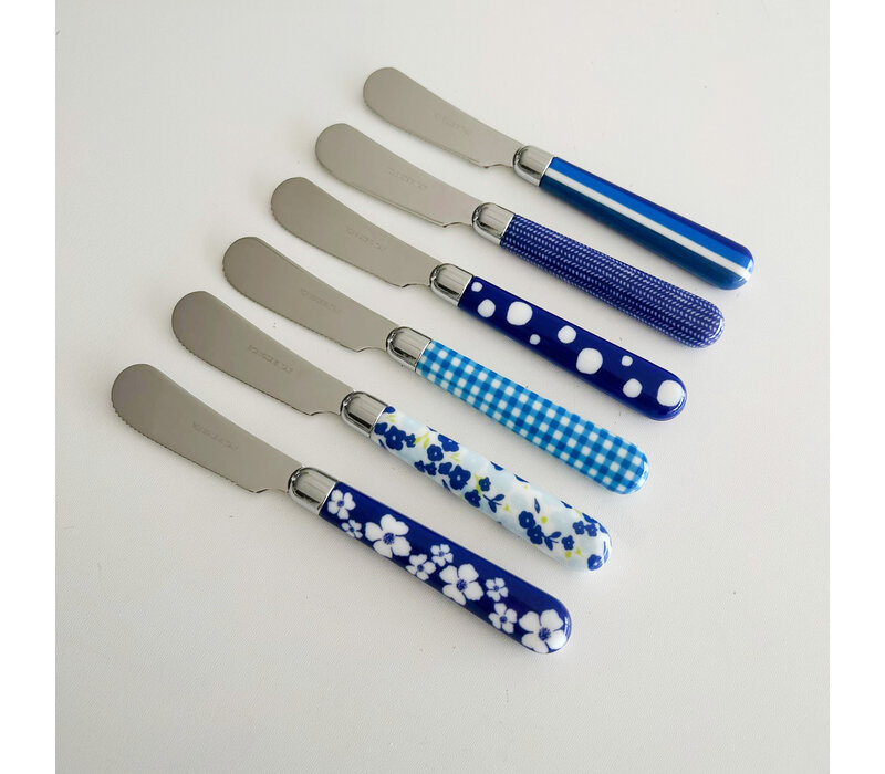 Multi Colour 6 Butter Knives Mix Blue