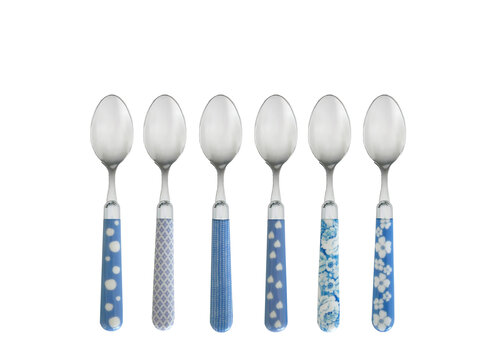 Kom Amsterdam Multi Colour 6 Petites Cuillères Mix Bleu Clair