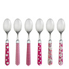 Multi Colour 6 Small Spoons Mix Pink