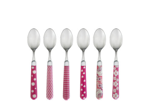 Kom Amsterdam Multi Colour 6 Petites Cuillères Mix Rose