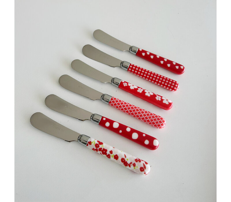 Multi Colour 6 Buttermesser Mix Rot