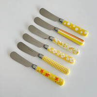 Multi Colour 6 Butter Knives Mix Yellow