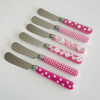 Multi Colour 6 Butter Knives Mix Pink