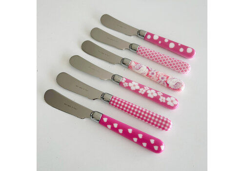 Kom Amsterdam Multi Colour 6 Couteaux à Beurre Mix Rose