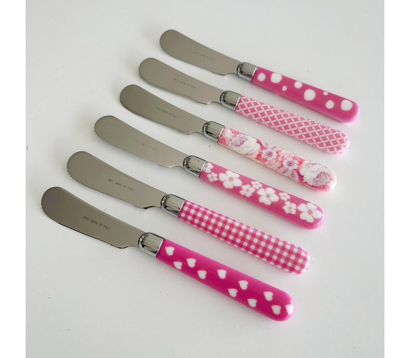 Multi Colour 6 Botermesjes Mix Roze