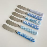 Multi Colour 6 Butter Knives Mix Sky Blue