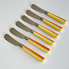 Kom Amsterdam Multi Colour 6 Couteaux à Beurre Rayure Jaune
