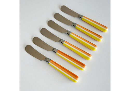 Kom Amsterdam Multi Colour 6 Buttermesser Gestreift Gelb