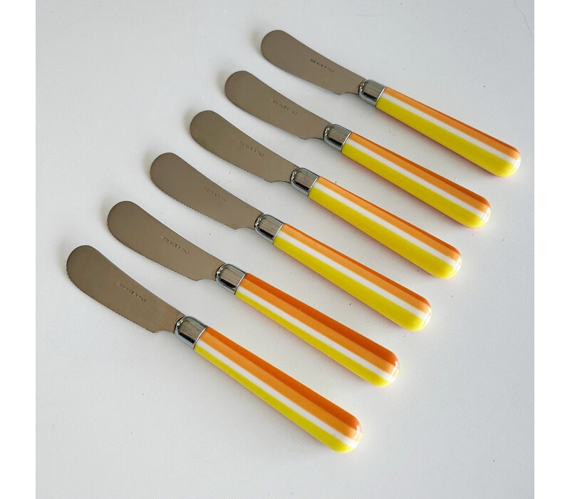 Multi Colour 6 Buttermesser Gestreift Gelb