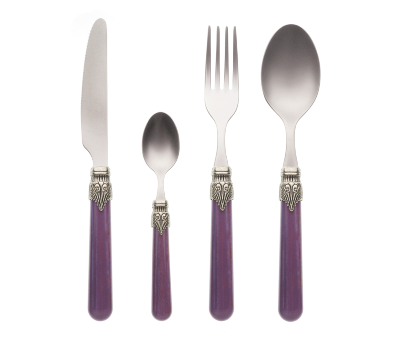 Vintage Couvert de Table 4 Pièces Aubergine