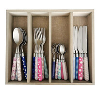 Multi Colour 24-delige bestekset gemixte decors blauw