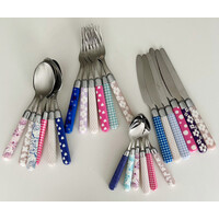 Multi Colour 24-teiliges Besteck-Set gemischte Dekore blau