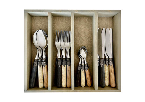 Vintage Vintage Besteckset 'Timber Mix' in Holz-Besteckkasten
