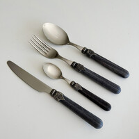 Premium Vintage 6-Persoons Bestekset 'Timber Mix' met Houteffect - 24-stuks Rvs, Vaatwasbestendig, Elegante Houten Casette