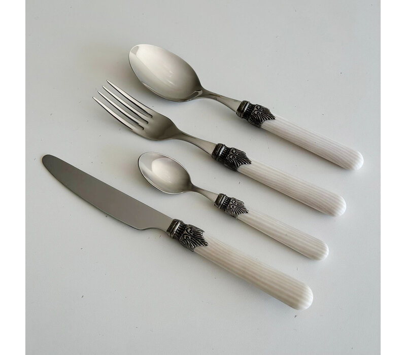 Premium Vintage Cutlery 'Forest Blend' with Wooden Handles 6-Person - 24-Piece Stainless Steel, Dishwasher Safe, Elegant Wooden Case