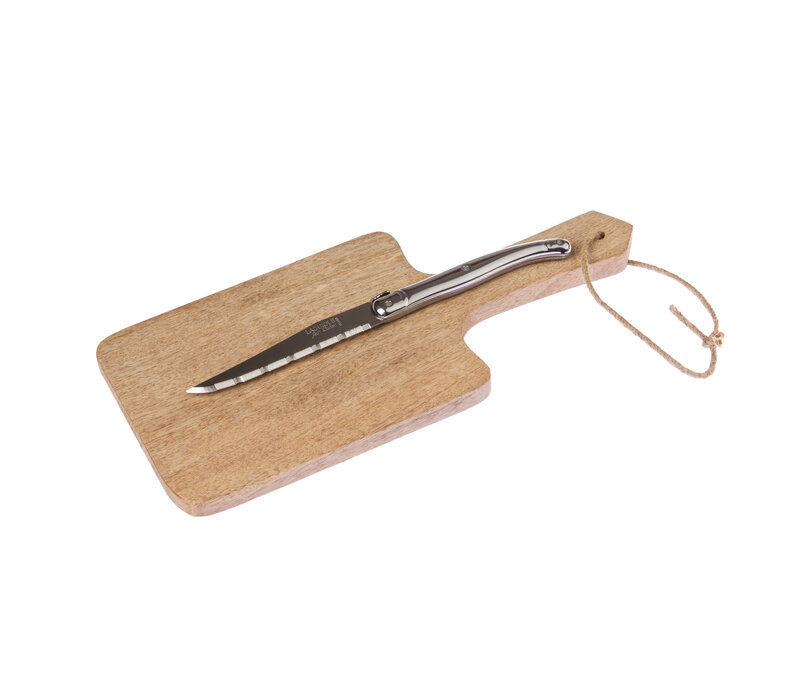 Laguiole Classic Couteau à Steak Acier Inox avec Planche à Découper