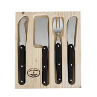 Laguiole Classic Couverts à Fromage 4 Pièces Petit en Bois de Wengé