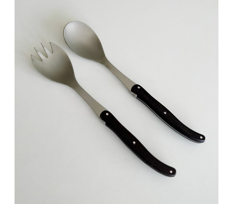 Laguiole Classic Couverts à Salade en Bois de Wengé