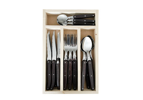 Laguiole Laguiole Classic Besteckset 24-teilig Wengeholz