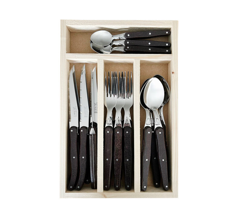 Laguiole Classic Cutlery Set 24-piece Wenge Wood
