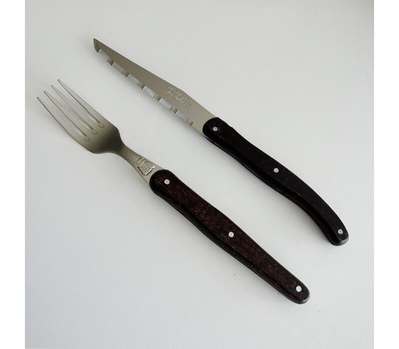 Laguiole Classic 6 Steakmesser & 6 Gabeln Wengeholz