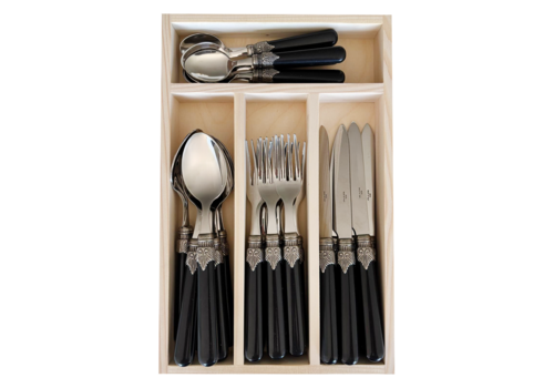 Kom Amsterdam Brasserie Cutlery Set 24-piece Black