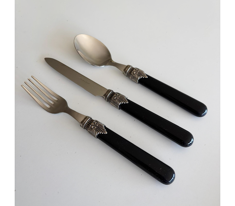 Brasserie Ontbijt Bestekset 18-delig Zwart