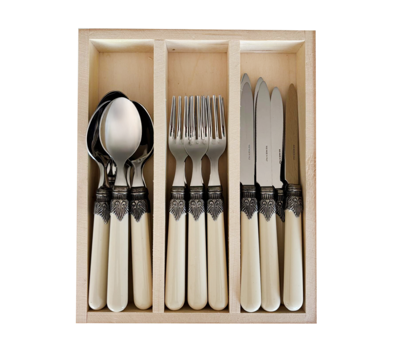 Brasserie Frühstücksbesteck-Set 18-teilig Elfenbeinfarbe