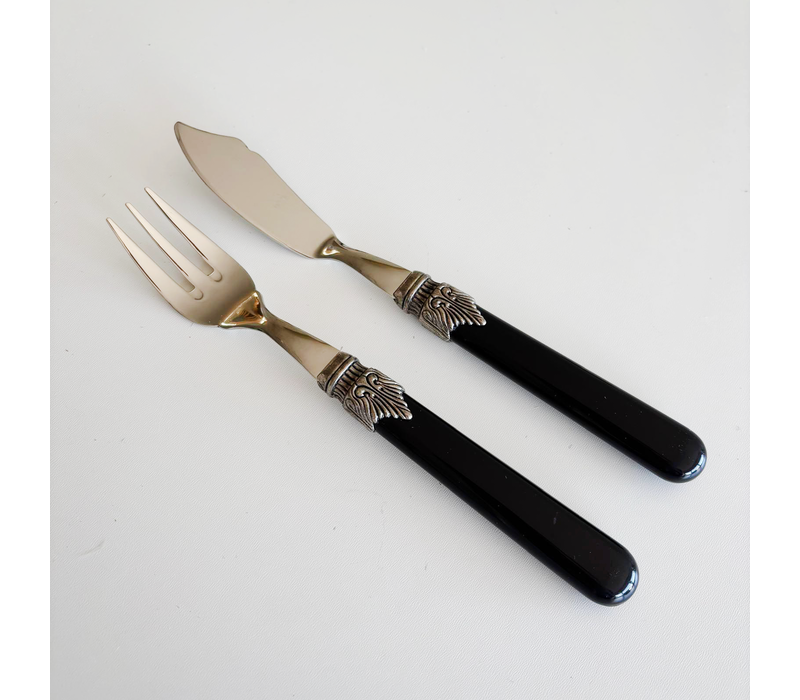 Brasserie Fischbesteck 12-teilig Schwarz