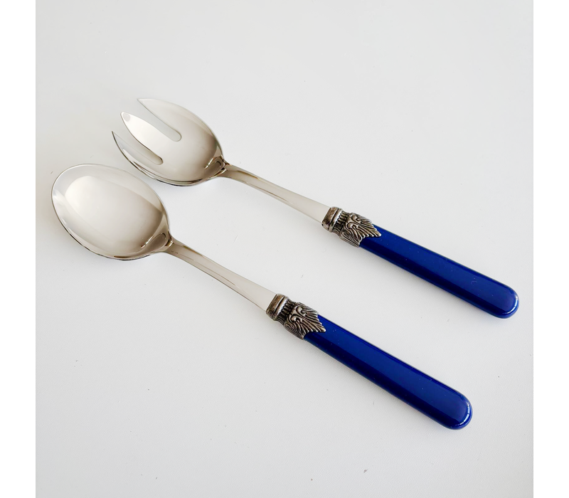 Brasserie Salad Servers Marine Blue