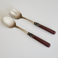 Brasserie Salad Servers Chocolate Brown
