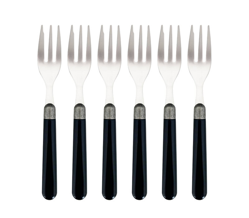 Taverne 6 Fourchettes à Gâteaux Noir