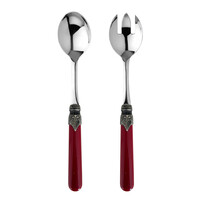 Brasserie Salad Servers Burgundy Red